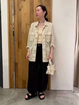 「FRAMeWORK（フレームワーク）のアイテム（ジャケット/アウター）」を使った、arisaさん（レディース・164cm）の夏コーディネート