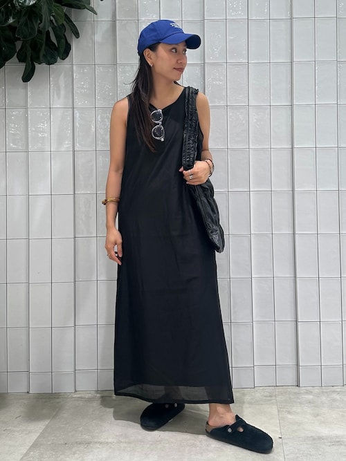 《2枚セット》《S/Mサイズ展開》接触冷感/シアー&ソリッドタンクワンピセット