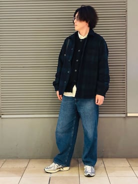 「アイテム（ピーコート）」を使った、たかまるさん（メンズ・178cm）の春コーディネート