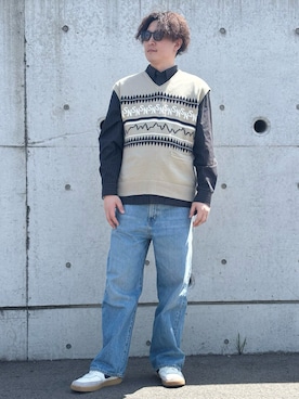 「LION HEART（ライオンハート）のアイテム」を使った、たかまるさん（メンズ・178cm）の春コーディネート