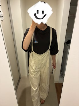 「しまむら（シマムラ）のアイテム（オールインワン・サロペット）」を使った、にこさん（レディース・165cm）の秋コーディネート