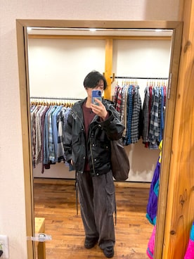 「GU（ジーユー）のアイテム（バッグ）」を使った、utaramuneさん（メンズ・168cm）の春コーディネート