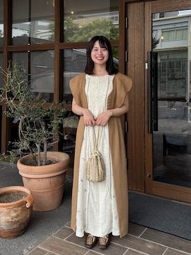 「ORiental TRaffic（オリエンタルトラフィック）のシューズ【earth music&ecologyコラボ】（その他シューズ、ブラウン系）」を使った、asuさん（レディース・147cm）の夏コーディネート