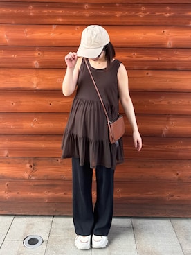 「JINS（ジンズ）のアイテム」を使った、asuさん（レディース・147cm）の夏コーディネート