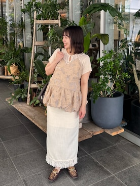 「ORiental TRaffic（オリエンタルトラフィック）のシューズ【earth music&ecologyコラボ】（その他シューズ、ブラウン系）」を使った、asuさん（レディース・147cm）の春コーディネート