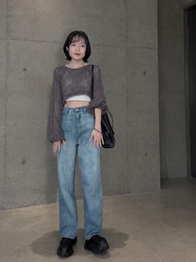 「アイテム（インナーウェア/肌着）」を使った、むきむきマヨネーズさん（レディース・155cm）の秋コーディネート