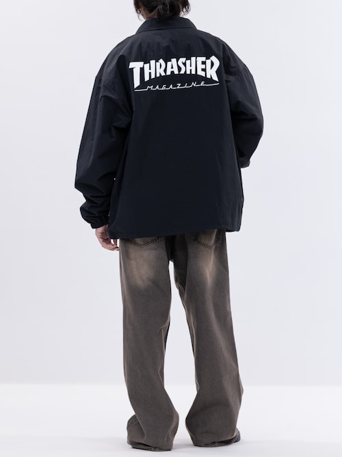 at】〔THRASHER/スラッシャー〕ナイロン ロゴプリント コーチ