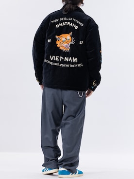 「アイテム（ミリタリージャケット）」を使った、a.wearさん（メンズ・166cm）の冬コーディネート