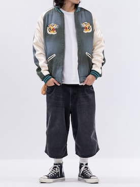 「アイテム（スカジャン）」を使った、a.wearさん（メンズ・166cm）の冬コーディネート