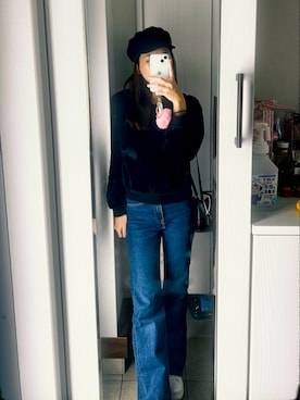 「H&M」｜momo000003さん（レディース・162cm）の冬コーディネート