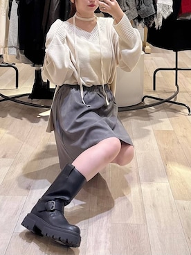 「LEPSIM（レプシィム）の《un STANDARD by LEPSIM》レイヤードミニスカパン　1051430（その他パンツ、その他）」を使った、tutu.さん（レディース・152cm）の秋コーディネート