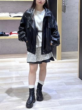 「LEPSIM（レプシィム）の《un STANDARD by LEPSIM》レイヤードミニスカパン　1051430（その他パンツ、グレー系）」を使った、tutu.さん（レディース・152cm）の秋コーディネート