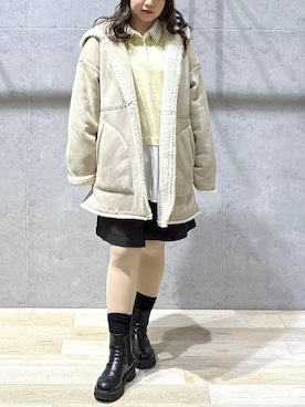 「アイテム（ムートンコート）」を使った、tutu.さん（レディース・152cm・20代）の冬コーディネート