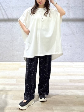「LEPSIM（レプシィム）のストラップメガネネックレス　638723（ネックレス、シルバー系）」を使った、tutu.さん（レディース・152cm）の夏コーディネート