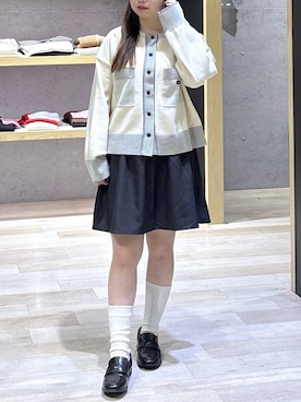 「LEPSIM（レプシィム）の《un STANDARD by LEPSIM》レイヤードミニスカパン　1051430（その他パンツ、グレー系）」を使った、tutu.さん（レディース・152cm）の秋コーディネート