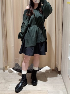 「LEPSIM（レプシィム）の《un STANDARD by LEPSIM》レイヤードミニスカパン　1051430（その他パンツ、グレー系）」を使った、tutu.さん（レディース・152cm）の秋コーディネート