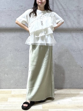 「LEPSIM（レプシィム）のストラップメガネネックレス　638723（ネックレス、シルバー系）」を使った、tutu.さん（レディース・152cm）の春コーディネート