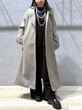 「おでかけ」｜「アイテム（サロペット/オーバーオール）」を使った、tutu.さん（レディース・152cm）の冬コーディネート