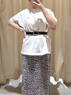 「LEPSIM（レプシィム）の変形バックルベルト　321510（ベルト、ブラック系）」を使った、tutu.さん（レディース・152cm）の春コーディネート