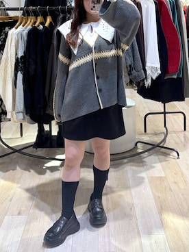 「LEPSIM（レプシィム）のスニーカーローファー　1042668（ローファー、ブラック系）」を使った、tutu.さん（レディース・152cm）の秋コーディネート