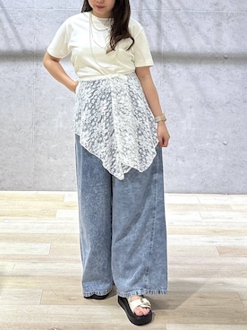 「LEPSIM（レプシィム）の3連ボールネックレス　287544（ネックレス、シルバー系）」を使った、tutu.さん（レディース・152cm）の春コーディネート