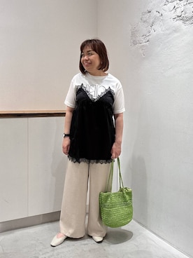 「LEPSIM（レプシィム）のソフトクッションパンプス　638849（パンプス、ホワイト系）」を使った、azuaduさん（レディース）の春コーディネート