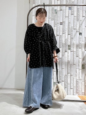 「LEPSIM（レプシィム）のアイテム（デニムパンツ）」を使った、naaalepsimさん（レディース・153cm）の秋コーディネート