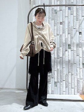 「LEPSIM（レプシィム）のファーライニングミュール　1049230（その他シューズ、ブラック系）」を使った、naaalepsimさん（レディース）の秋コーディネート