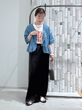 「LEPSIM（レプシィム）のビーズミニショルダー　646448（ショルダーバッグ、その他）」を使った、naaalepsimさん（レディース）の夏コーディネート