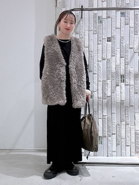 「アイテム（ベスト）」を使った、naaalepsimさん（レディース・153cm）の冬コーディネート