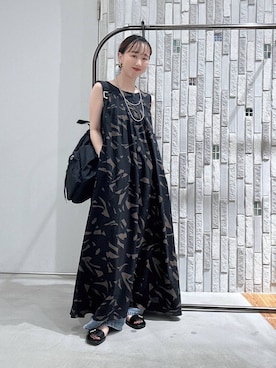 「LEPSIM（レプシィム）のイージーデニムパンツ　630150（デニムパンツ、ブルー系）」を使った、naaalepsimさん（レディース）の夏コーディネート