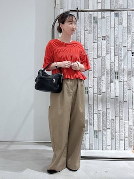 「LEPSIM（レプシィム）のメタルスライドサンダル　638914（サンダル、ブラック系）」を使った、naaalepsimさん（レディース）の夏コーディネート