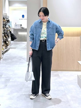 「GLOBAL WORK（グローバルワーク）のアイテム（パンツ）」を使った、アミさん（レディース・167cm）の春コーディネート