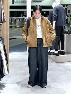 「GLOBAL WORK（グローバルワーク）のアイテム（ジャケット/アウター）」を使った、アミさん（レディース・167cm）の秋コーディネート