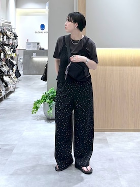「GLOBAL WORK（グローバルワーク）のアイテム」を使った、アミさん（レディース・167cm）の夏コーディネート