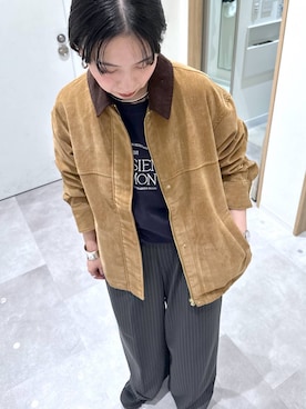 「GLOBAL WORK（グローバルワーク）のシーンレスとろみイージーパンツ/1054588（その他パンツ、グレー系）」を使った、アミさん（レディース）の秋コーディネート