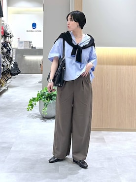 「GLOBAL WORK（グローバルワーク）のアイテム」を使った、アミさん（レディース・167cm）の夏コーディネート