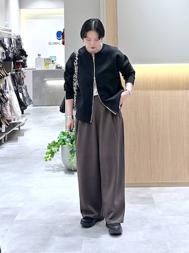 「GLOBAL WORK（グローバルワーク）のアイテム」を使った、アミさん（レディース・167cm）の秋コーディネート