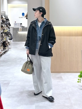 「GLOBAL WORK（グローバルワーク）のアイテム（帽子）」を使った、アミさん（レディース・167cm）の冬コーディネート