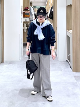 「GLOBAL WORK（グローバルワーク）のアイテム（キャップ）」を使った、アミさん（レディース・167cm）の冬コーディネート