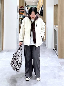 「GLOBAL WORK（グローバルワーク）のアイテム（ブルゾン）」を使った、アミさん（レディース・167cm）の冬コーディネート