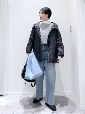 「GLOBAL WORK（グローバルワーク）のアイテム（ローファー）」を使った、アミさん（レディース・167cm）の冬コーディネート