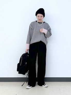 「アイテム（バックパック/リュック）」を使った、アミさん（レディース・167cm・30代）の冬コーディネート