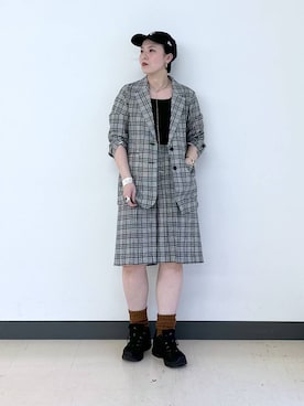 「GLOBAL WORK（グローバルワーク）のアイテム（キャップ）」を使った、アミさん（レディース・167cm）の春コーディネート