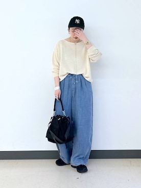 「GLOBAL WORK（グローバルワーク）のアイテム（キャップ）」を使った、アミさん（レディース・167cm）の春コーディネート