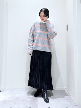 「GLOBAL WORK（グローバルワーク）のアイテム（ネックレス）」を使った、アミさん（レディース・167cm）の冬コーディネート