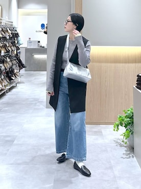 「GLOBAL WORK（グローバルワーク）のアイテム（その他アウター）」を使った、アミさん（レディース・167cm）の冬コーディネート