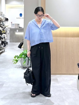 「GLOBAL WORK（グローバルワーク）のアイテム（トップス）」を使った、アミさん（レディース・167cm）の夏コーディネート