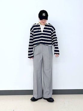 「GLOBAL WORK（グローバルワーク）のアイテム（帽子）」を使った、アミさん（レディース・167cm）の冬コーディネート