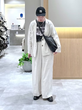 「GLOBAL WORK（グローバルワーク）のアイテム（ジャケット/アウター）」を使った、アミさん（レディース・167cm）の春コーディネート